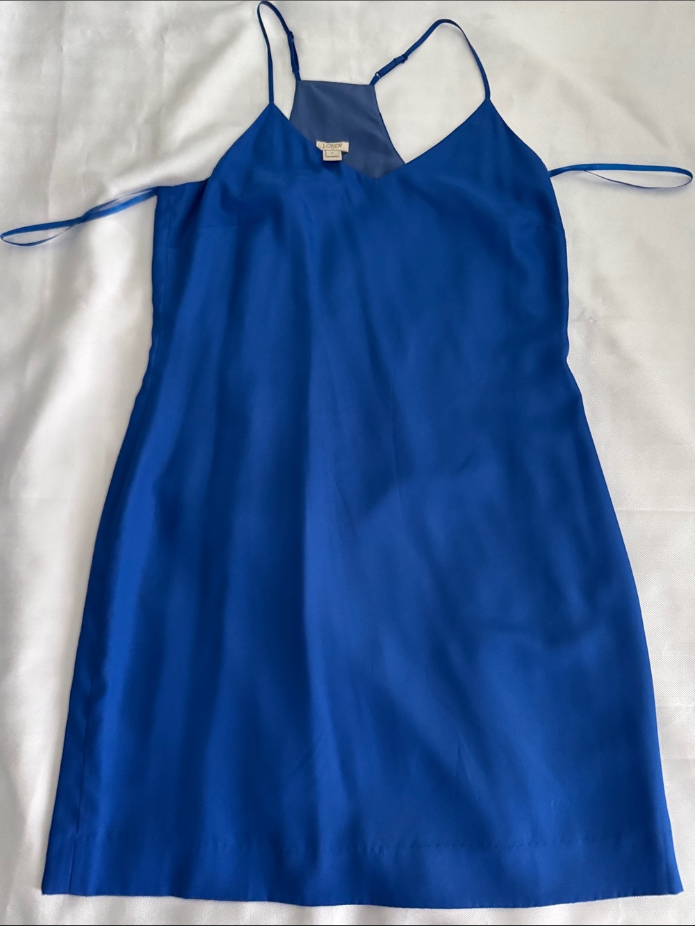 J. Crew Royal Blue Satin Slip Mini Dress
